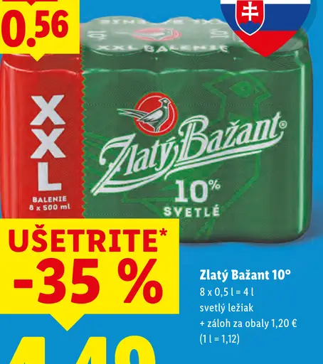Zlatý Bažant Pivo plechovka