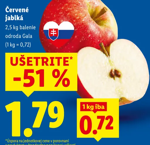 Červené jablká Gala