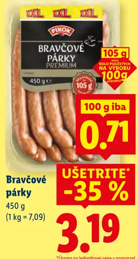 Pikok Premium Bravčové párky