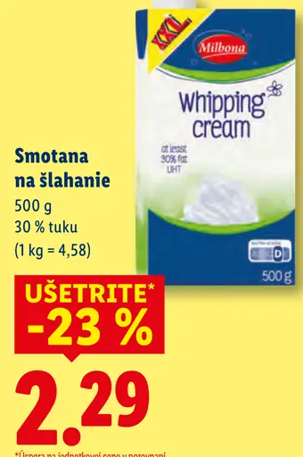 Milbona Smotana na šľahanie