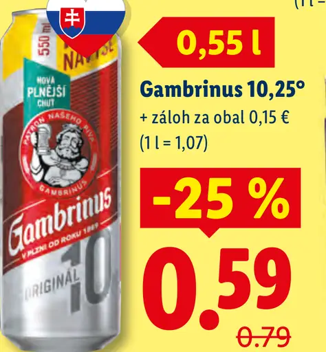 Gambrinus plechovka