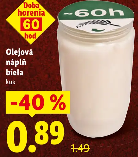 Olejová náplň biela