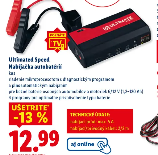 Ultimate Speed Nabíjačka autobatérií