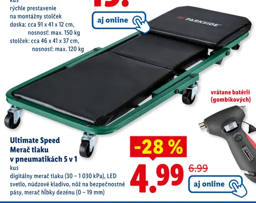 Ultimate Speed Merač tlaku v pneumatikách 5 v 1