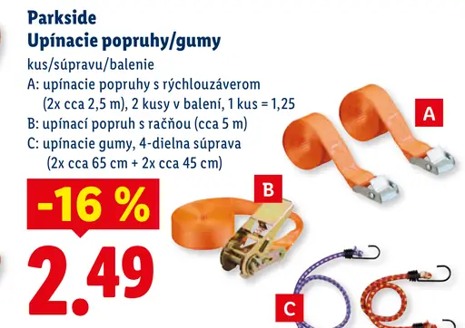 Parkside Upínacie popruhy/gumy