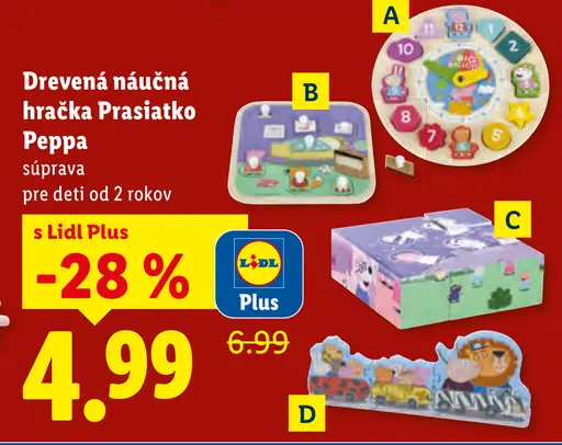 Drevená náučná hračka Prasiatko Peppa