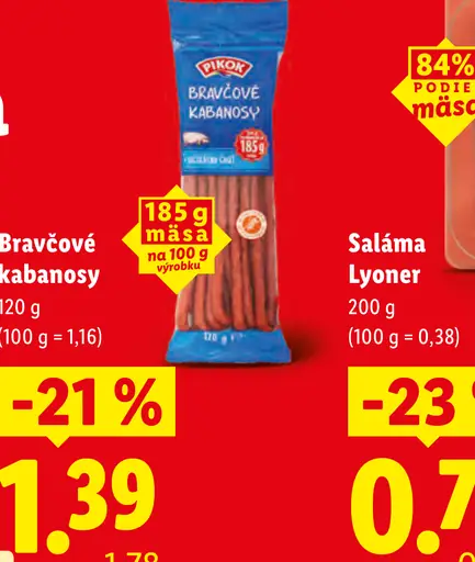 Pikok Bravčové Kabanosy