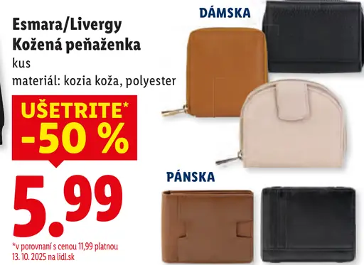 Esmara Livergy Kožená peňaženka