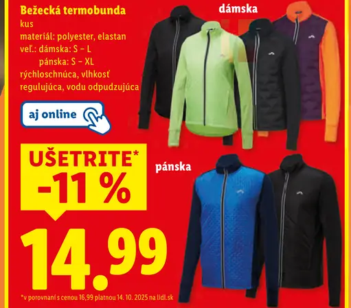 Crivit Bežecká termobunda dámska/pánska