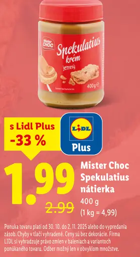 Mister Choc Spekulatius nátierka