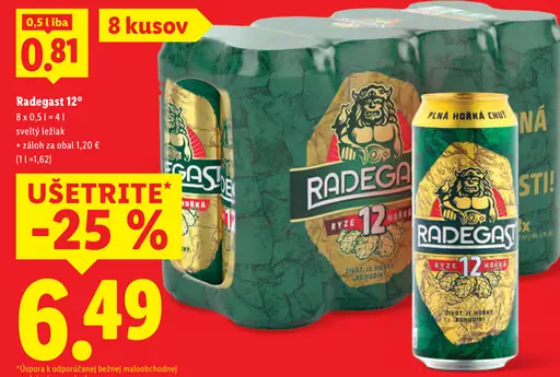 Radegast 12° plechovka