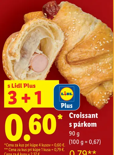 Croissant s párkom