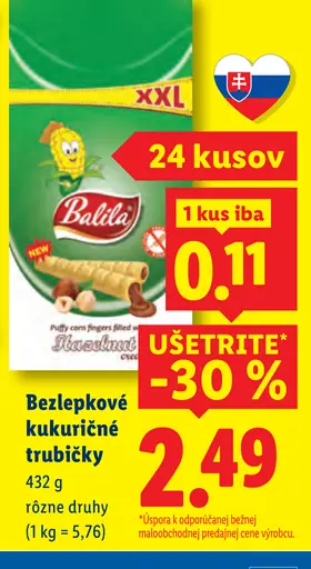 Bezlepkové kukuričné trubičky