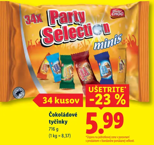 Mister Choc Party Selection minis čokoládové tyčinky