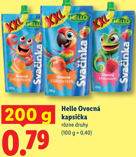 Hello Ovocná kapsička rôzne druhy