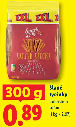 Slané tyčinky s morskou soľou