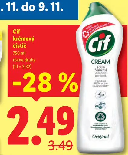 Cif krémový čistiť