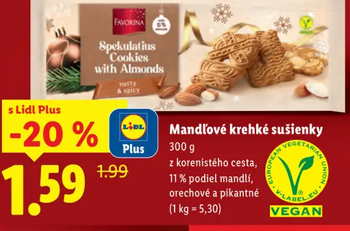 Favorina Mandľové krehké sušienky