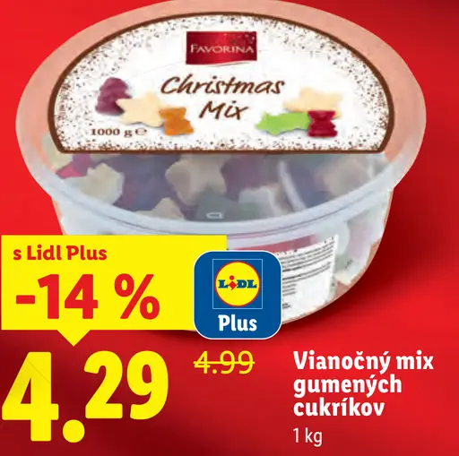 Favorina Vianočný mix gumených cukríkov