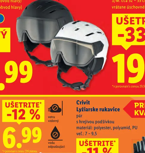 Crivit Lyžiarske rukavice