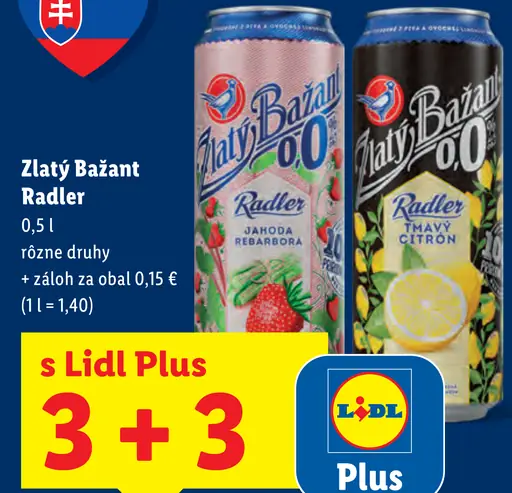Zlatý Bažant radler plechovka