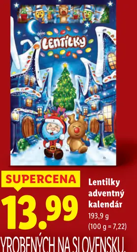 Lentilky adventný kalendár