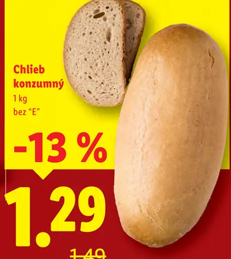Chlieb konzumný bez "E"