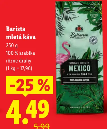 Barista mexická mletá káva