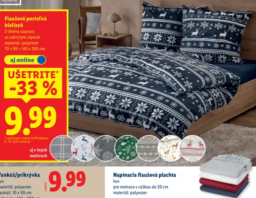 Livarno Home Flausová posteľná bielizeň