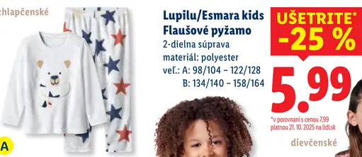 Lupilu/Esmara kids flaušové pyžamo