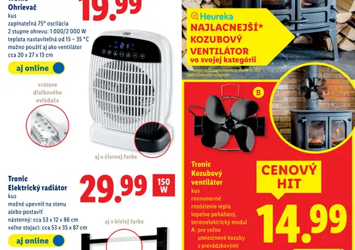 Tronic Kozubový ventilátor