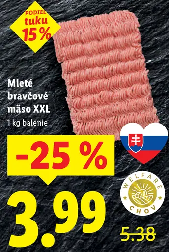 Mleté bravčové mäso XXL