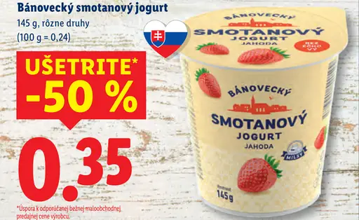 Bánovecký smotanový jogurt jahoda