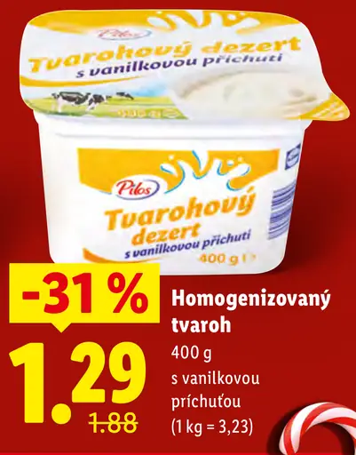 Pilos Homogenizovaný tvaroh s vanilkovou príchuťou