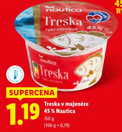 Nautica Treska v majonéze 45 %