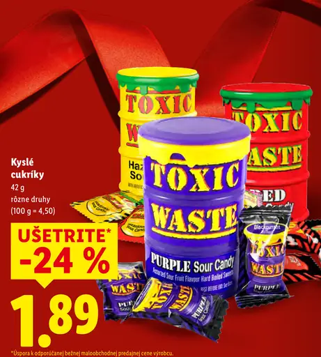 Toxic Waste Kyslé cukríky