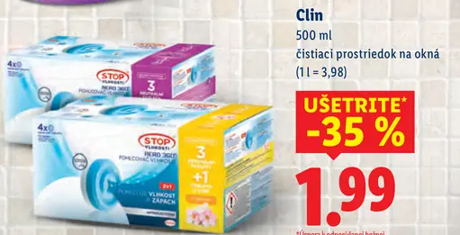 Clin čistiaci prostriedok na okná