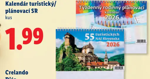 Kalendár turistický/plánovací SR