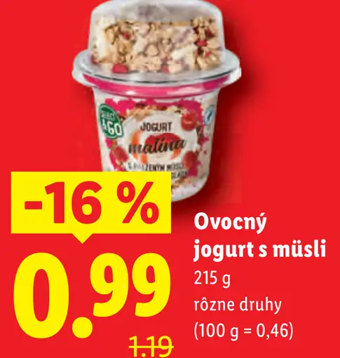Ovocný jogurt s müsli