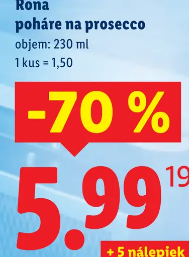 Rona poháre na prosecco