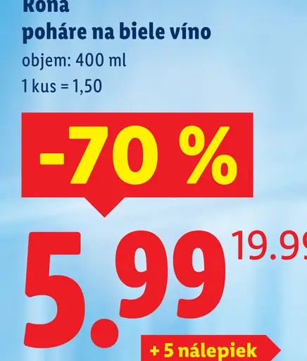 Rona poháre na biele víno