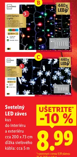 Svetelný LED záves