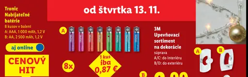 Tronic Nabíjateľné batérie