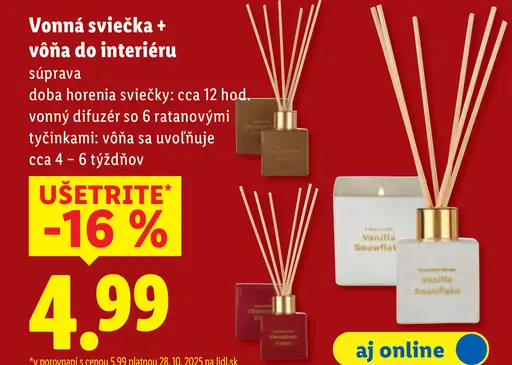 Vonná sviečka + vôňa do interiéru