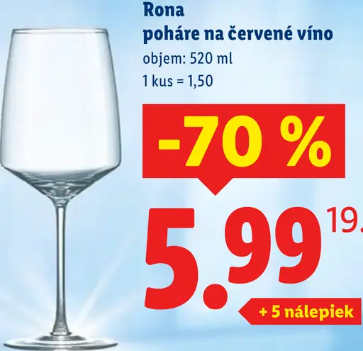 Rona poháre na červené víno