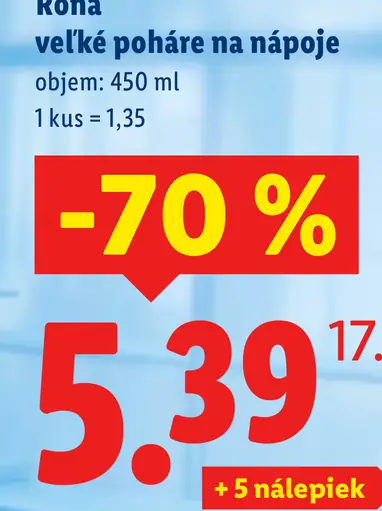 Rona veľké poháre na nápoje