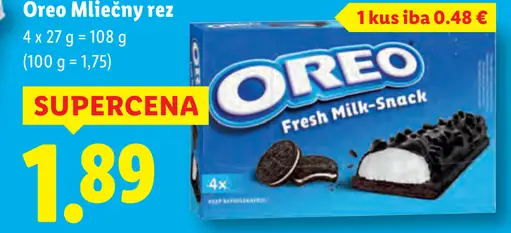 Oreo Mliečny rez