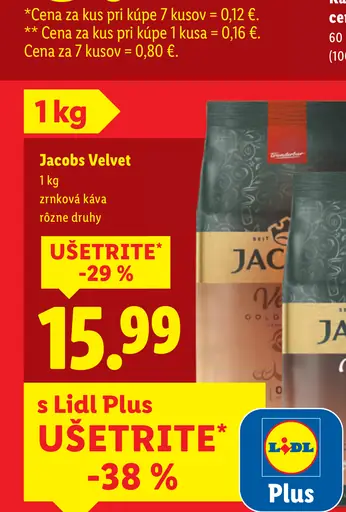 Jacobs Velvet zrnková káva