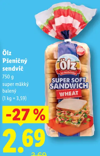 Ölz Pšeničný sendvic super mäkký