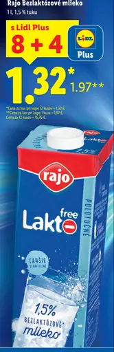 Rajo Bezlaktózové mlieko